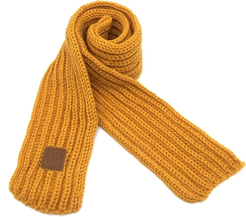 BEARUN Kids Knit Scarf Winter Fashion Solid Color Toddler Baby Scarves Wrap Neck Warmer - Image 1